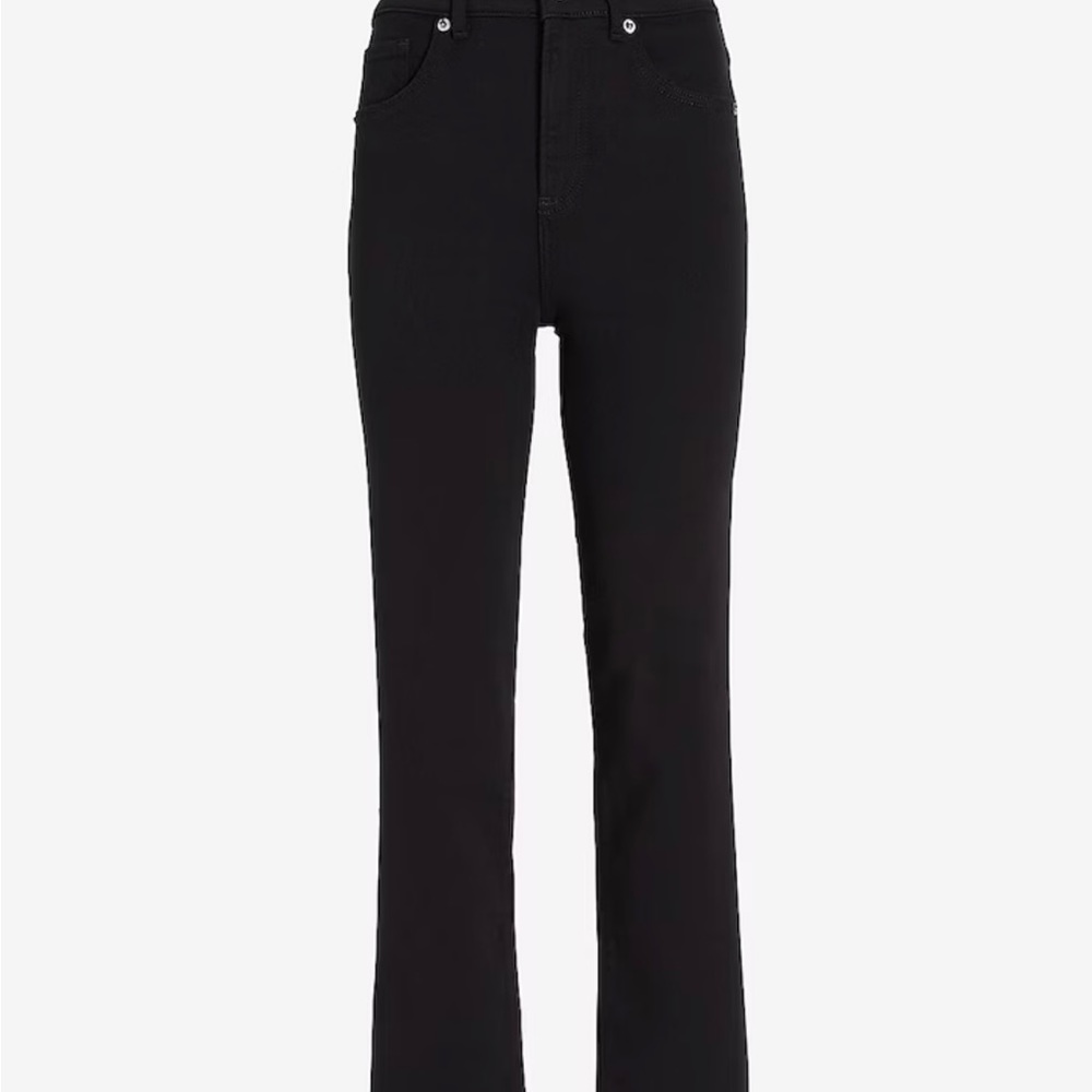 EXPRESS High Waisted Black Straight Ankle Jeans